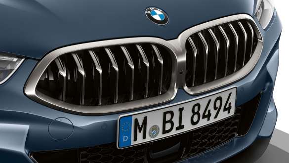Varillas de la parrilla e inserción Air Breather. BMW Serie 8 Coupé, centrado en el frontal, varillas de la parrilla delantera y Air Breather.