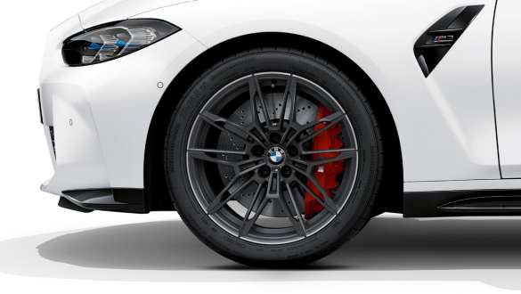 Llantas forjadas M de 19/20 pulgadas estilo 825 M en Orbitgrau mate BMW M3 Competition Berlina G80 2020 BMW M3 Competition Berlina G80 2020 Llantas forjadas M de 19/20 pulgadas estilo 825 M en Orbitgrau mate Primer plano de rueda
