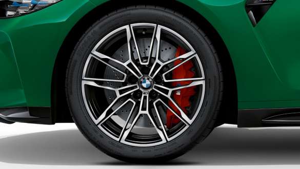 Llantas forjadas M de 19/20 pulgadas estilo 825 M en bicolor Schwarz BMW M3 Berlina G80 2020 BMW M3 Berlina G80 2020 Llantas forjadas M de 19/20 pulgadas estilo 825 M en bicolor Schwarz Primer plano de rueda
