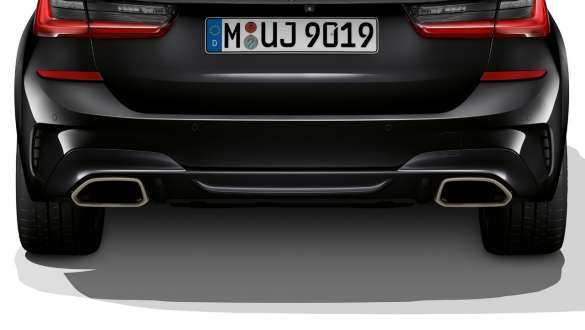BMW M340i xDrive Touring (G21), exclusivas molduras de tubos de escape BMW M340i xDrive Touring (G21), exclusivas molduras de tubos de escape