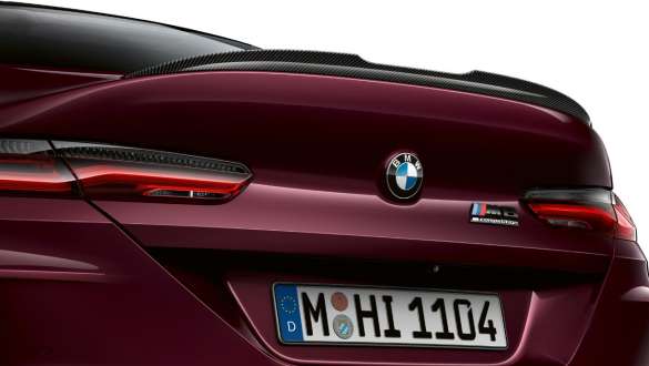 Spoiler trasero M BWM M8 Competition Gran Coupé Spoiler trasero M de carbono BMW M8 Competition Gran Coupé F93 2020 Individual Ametrin metalizado, detalle de la zaga