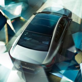 Techo de cristal panorámico BMW M850i xDrive Gran Coupé Techo de cristal panorámico BMW M850i xDrive Gran Coupé G16 2019 BMW Individual Frozen Bluestone metalizado, vista aérea