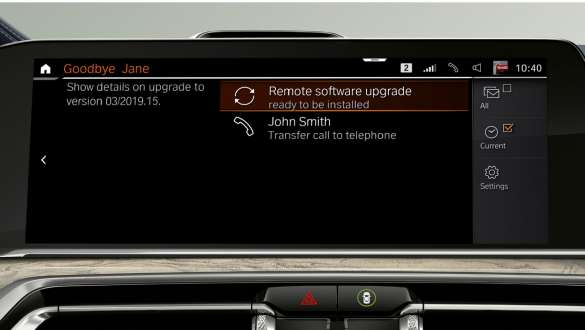 BMW X7 M con Remote Software Upgrade BMW X7 M, Remote Software Upgrade: Detalle del panel del conductor, G07