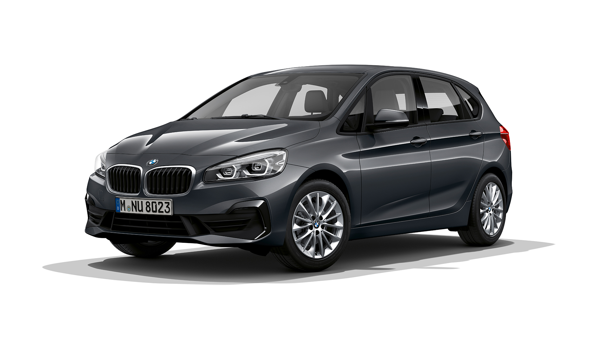 Vista de tres cuartos del frontal BMW Serie 2 Active Tourer Acabado Advantage BMW Serie 2 Active Tourer Acabado Advantage 218i F45 2018 Mineralgrau metalizado, vista de tres cuartos del frontal
