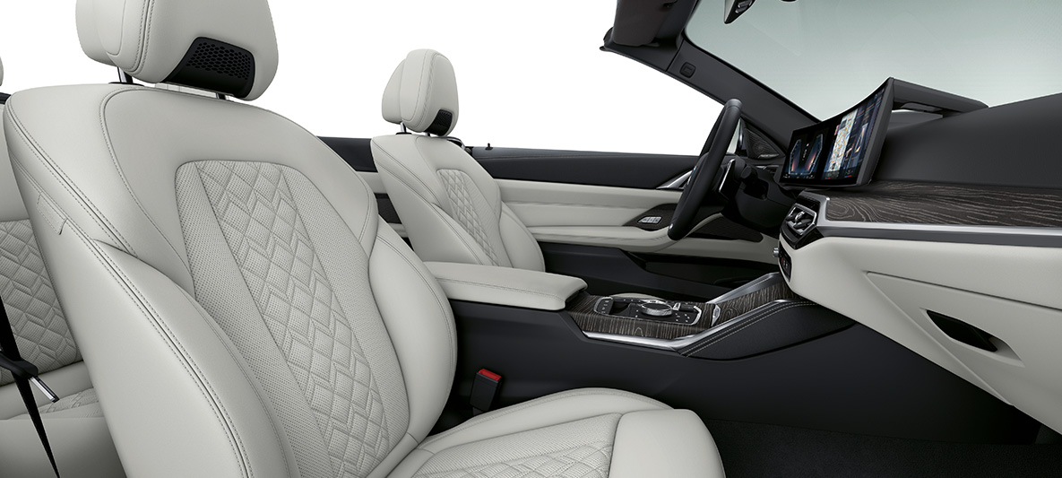 Equipamiento de cuero integral Elfenbeinweiss BMW Individual BMW Serie 4 Cabrio Individual G23 2020, interior Equipamiento de cuero integral Merino BMW Individual Elfenbeinweiss BMW Serie 4 Cabrio Individual G23 2020, interior
