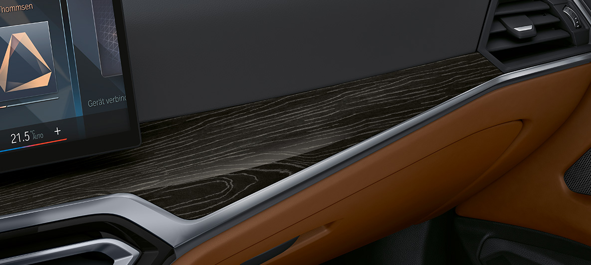 Molduras interiores en madera noble Fineline BMW Individual Schwarz efecto plata de poro abierto y molduras decorativas Perlglanz cromadas BMW Serie 4 Cabrio 2020 G23 Individual, interior Molduras interiores en madera noble Fineline BMW Individual Schwarz efecto plata de poro abierto y molduras decorativas Perlglanz cromadas BMW Serie 4 Cabrio Individual G23 2020, interior