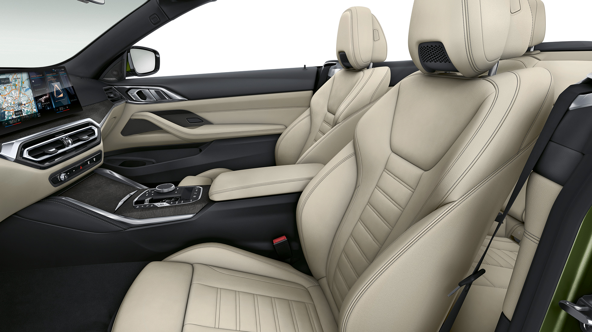 Asientos deportivos BMW Serie 4 Cabrio Acabado M Sport G23 2020 Asientos deportivos con tapicería en cuero exclusivo BMW Serie 4 Cabrio G23 2020 Acabado M Sport, interior