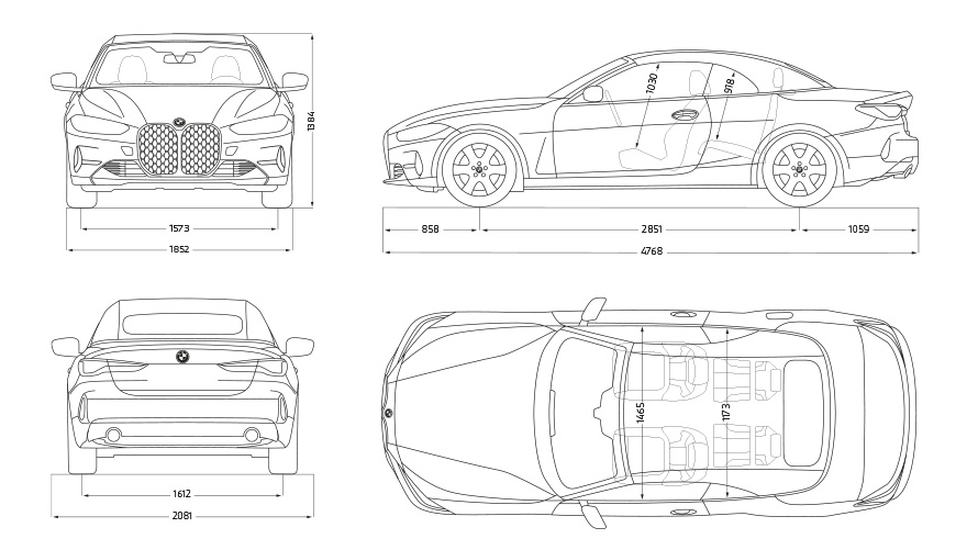 BMW Serie 4 Cabrio G23 datos técnicos, diagrama BMW Serie 4 Cabrio G23 datos técnicos, diagrama