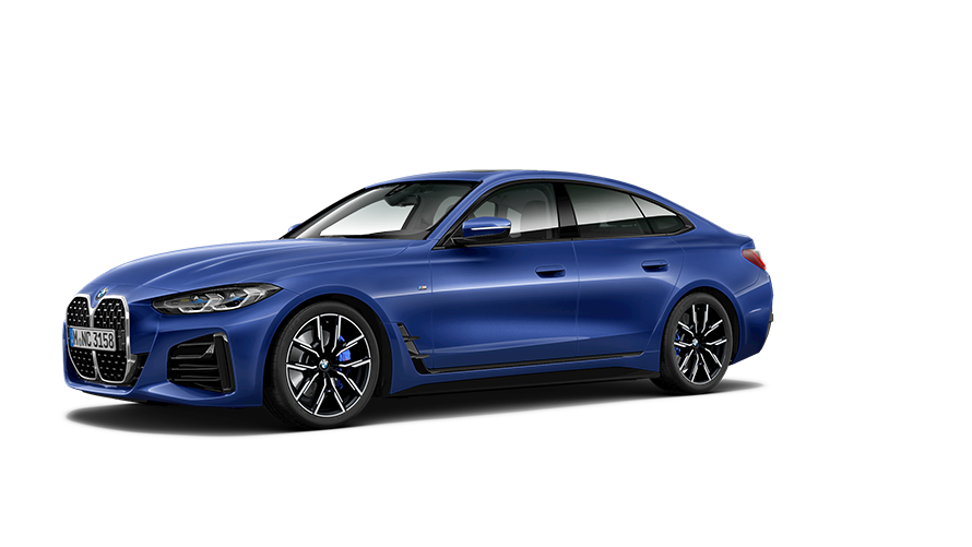 BMW Serie 4 BMW Serie 4 Gran Coupé G26 2021 vista de tres cuartos del lateral BMW Serie 4 BMW Serie 4 Gran Coupé G26 2021 vista de tres cuartos del lateral