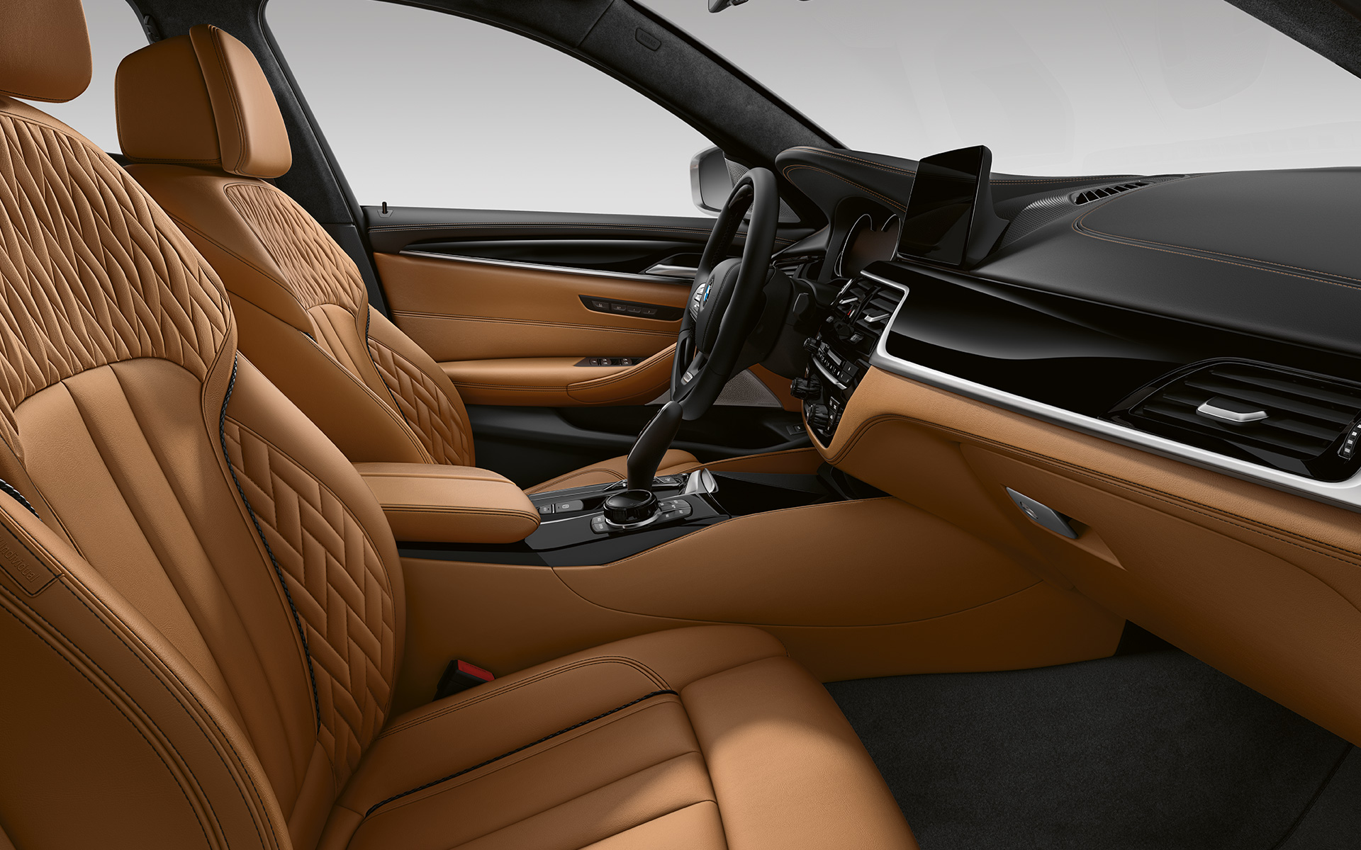BMW Serie 5 G30 Renovación 2020 interior en equipamiento de cuero integral Merino BMW Individual | Caramel BMW Serie 5 G30 Renovación 2020 interior en equipamiento de cuero integral Merino BMW Individual | Caramel