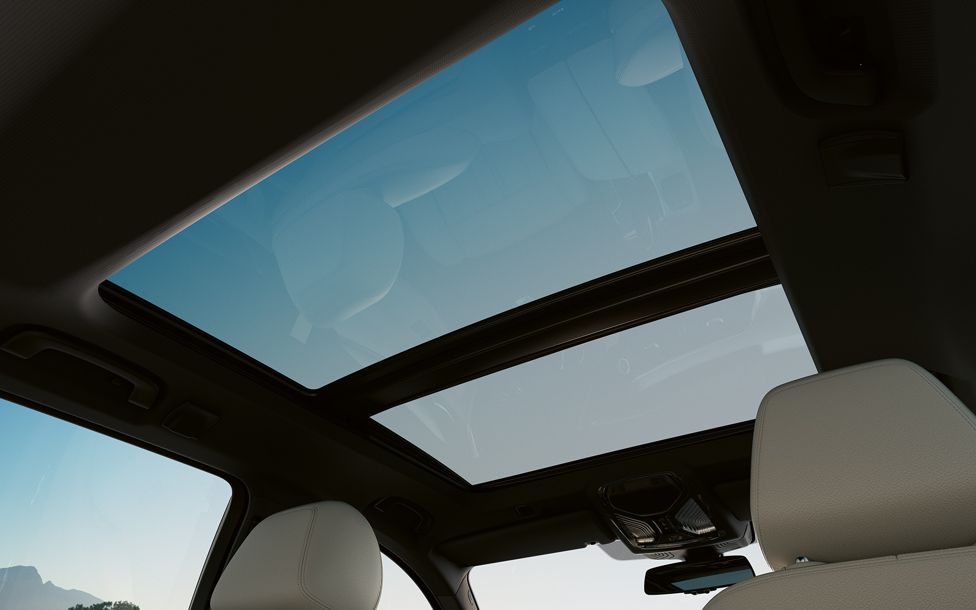 Techo de cristal panorámico BMW Serie 5 Touring G31 LCI Techo de cristal panorámico cerrado BMW Serie 5 Touring G31 Renovación 2020 interior