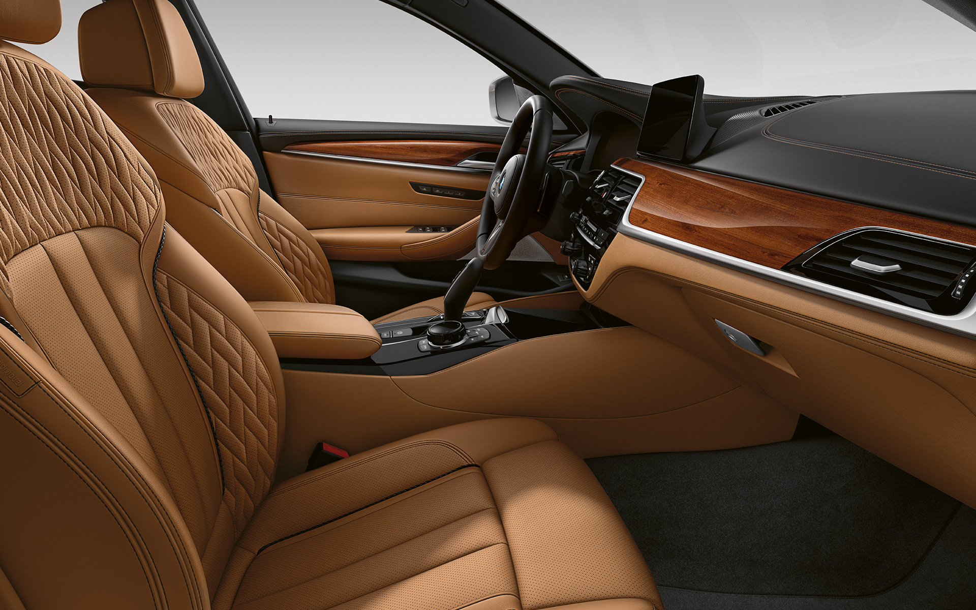 BMW Serie 5 Touring G31 LCI interior en equipamiento de cuero integral Merino BMW Individual | Smoke White BMW Serie 5 Touring G31 Renovación 2020 interior en equipamiento de cuero integral Merino BMW Individual | Smoke White