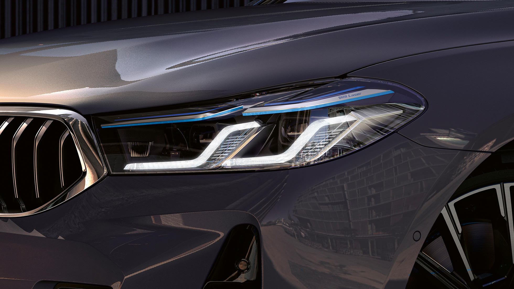 Luz láser BMW BMW Serie 6 Gran Turismo G32 2020 Luz láser BMW BMW Serie 6 Gran Turismo 640i xDrive G32 2020 Berninagrau Primer plano Frontal