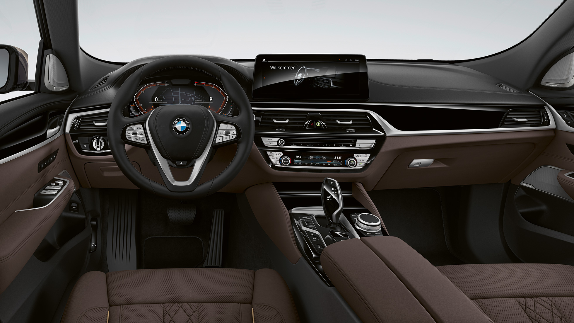 Puesto de conducción BMW Serie 6 Gran Turismo Línea Luxury G32 2020 BMW Serie 6 Gran Turismo G32 640d xDrive 2020 Línea Luxury Cuero exclusivo Nappa Mokka Interior