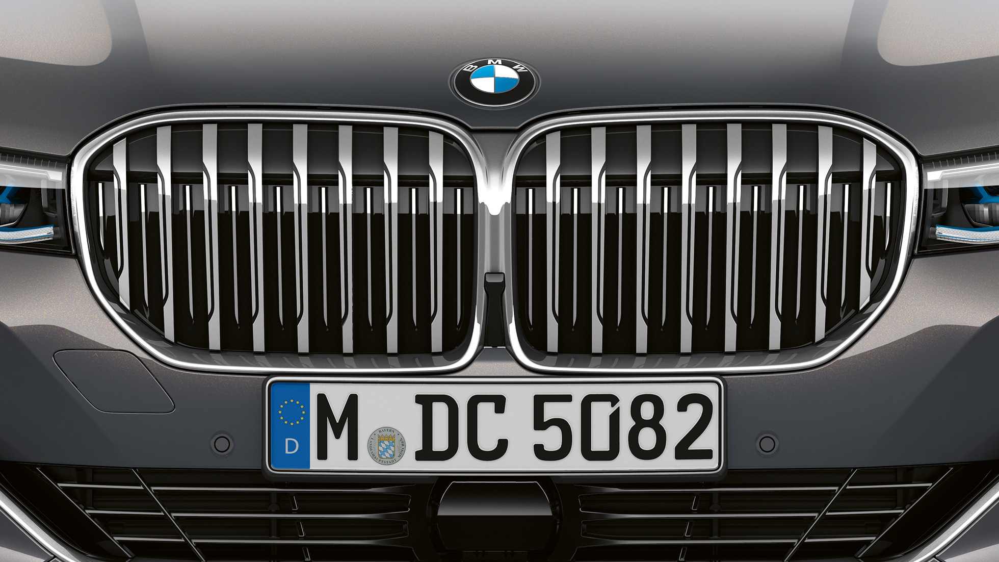 BMW Serie 7 con diseño exterior Pure Excellence, palanca de cambio BMW Serie 7 con diseño exterior Pure Excellence: Primer plano de la parrilla delantera BMW