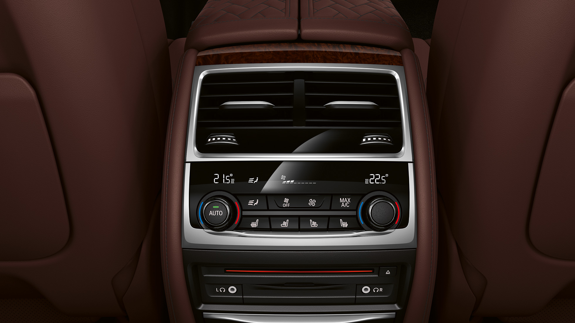 BMW Serie 7 con Paquete deportivo M, sistema de climatización Paquete deportivo M del BMW Serie 7: Primer plano del sistema de climatización