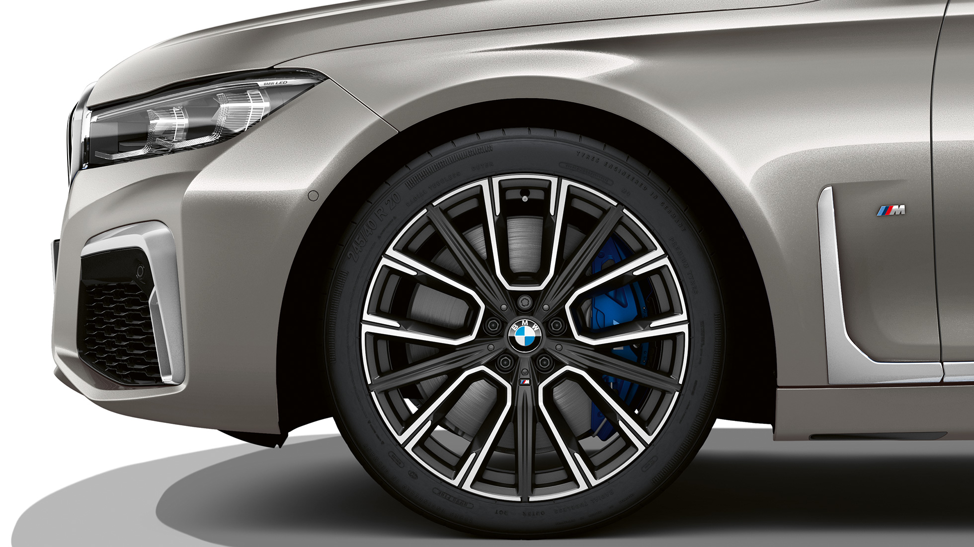 Paquete deportivo M del BMW Serie 7,llantas Paquete deportivo M del BMW Serie 7: Primer plano de las ruedas