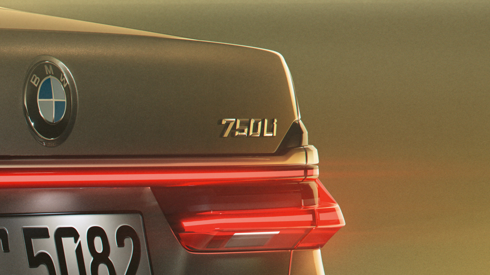 Distintivo “750Li” del BMW Serie 7 BMW Serie 7: primer plano del distintivo “750Li” en la zaga