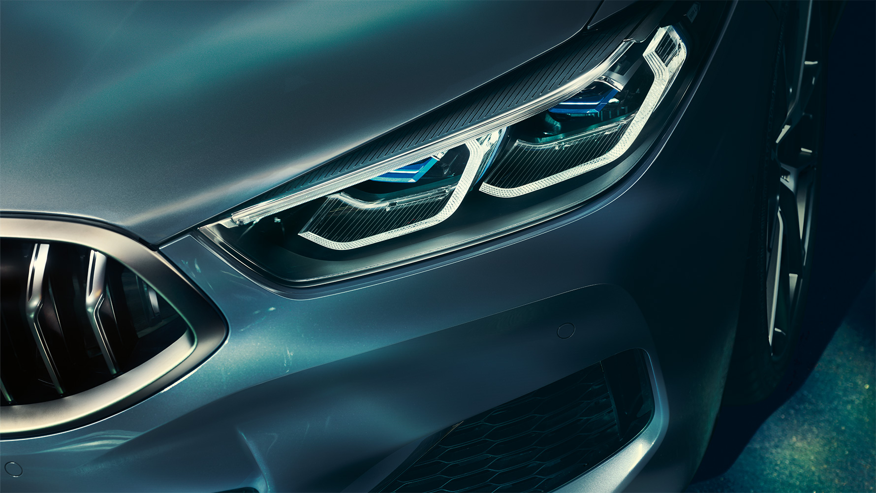 BMW Serie 8, luz láser Detalle de la luz láser del frontal del BMW Serie 8 Coupé.