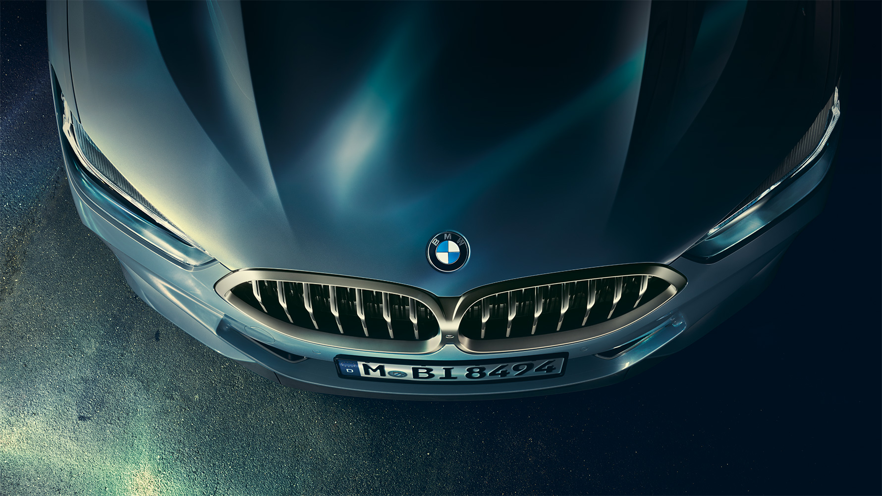 BMW Serie 8 Coupé, capó Detalle del capó del nuevo BMW Serie 8 Coupé en vista aérea.