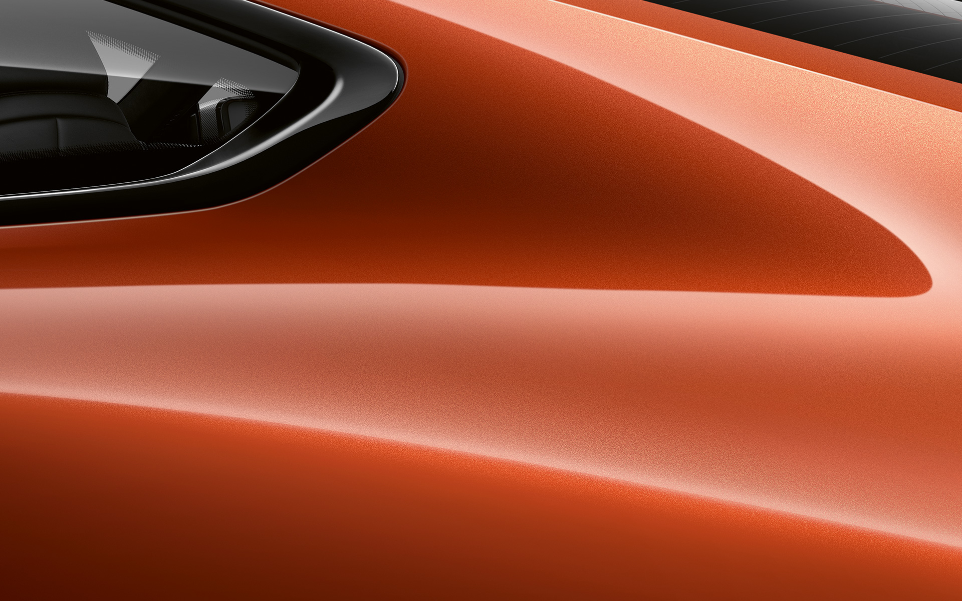 BMW Serie 8 Coupé, detalle del pilar trasero Detalle del pilar trasero del nuevo BMW Serie 8 Coupé en Sunset Orange metalizado.