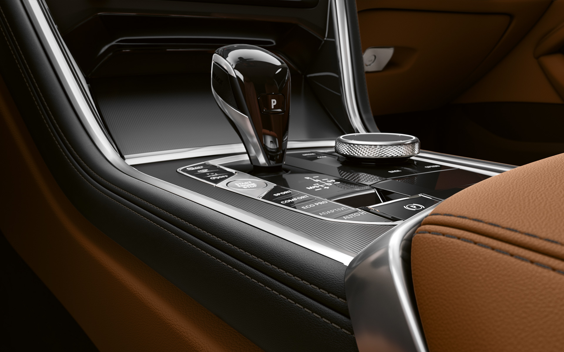 BMW Serie 8 Coupé, consola central Detalle de la consola central del nuevo BMW Serie 8 Coupé.