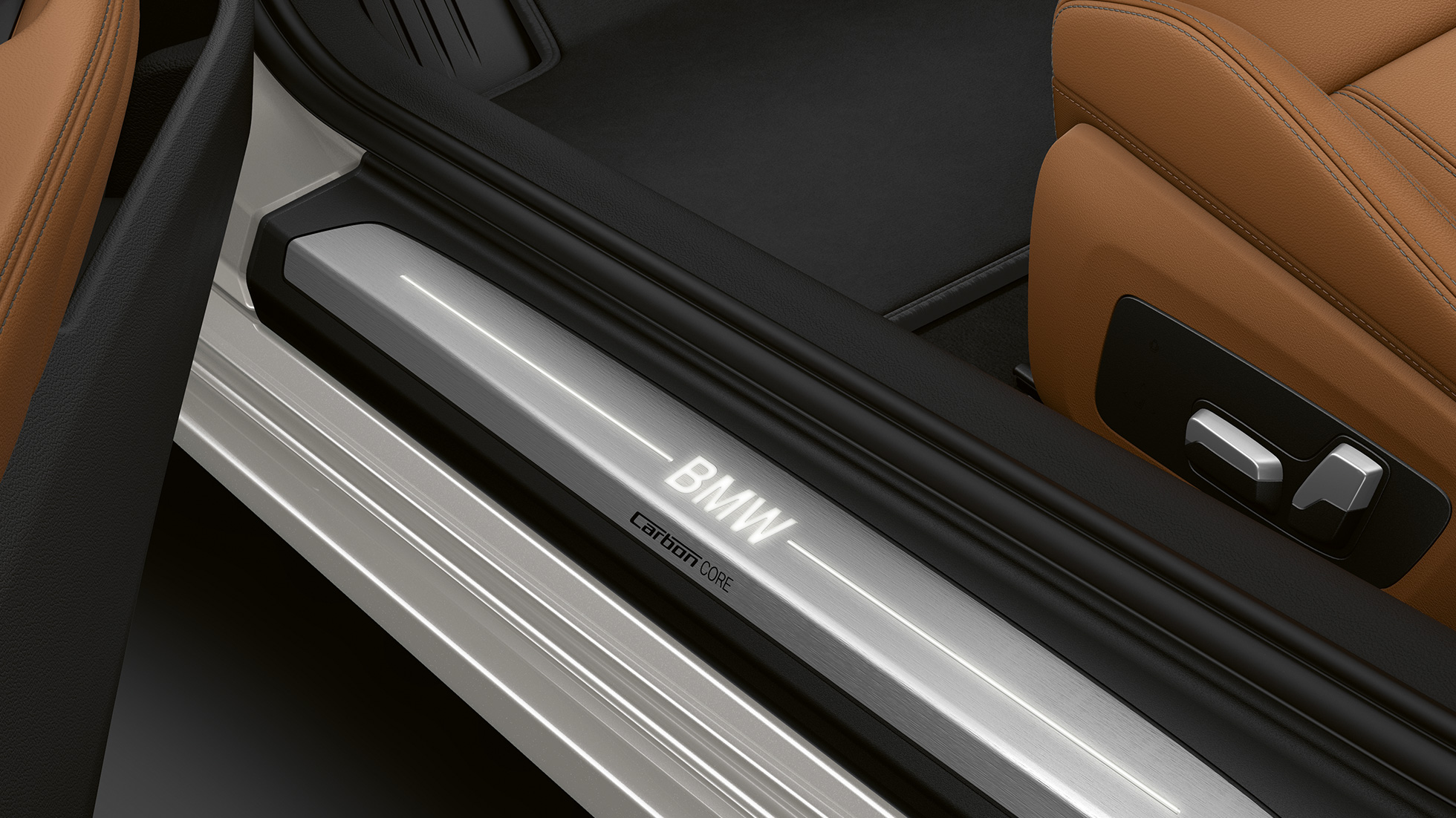 BMW Serie 8 Coupé, molduras de entrada. BMW Serie 8 Coupé, molduras de entrada con anagrama BMW iluminado.