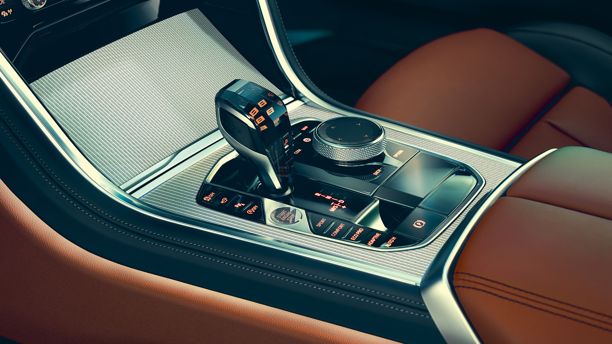 BMW Serie 8 Coupé, interior. BMW Serie 8 Coupé, interior, vista ampliada de su exclusiva palanca de cambio.