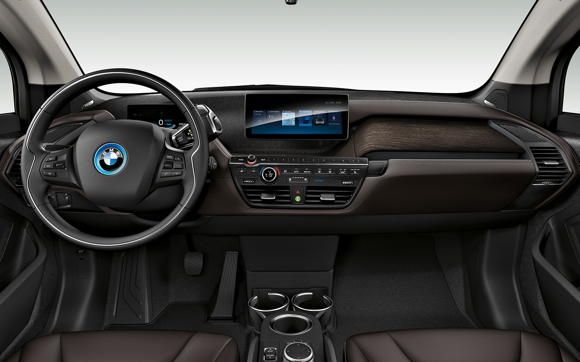 BMW i3S I01 2018 interior, puesto de conducción