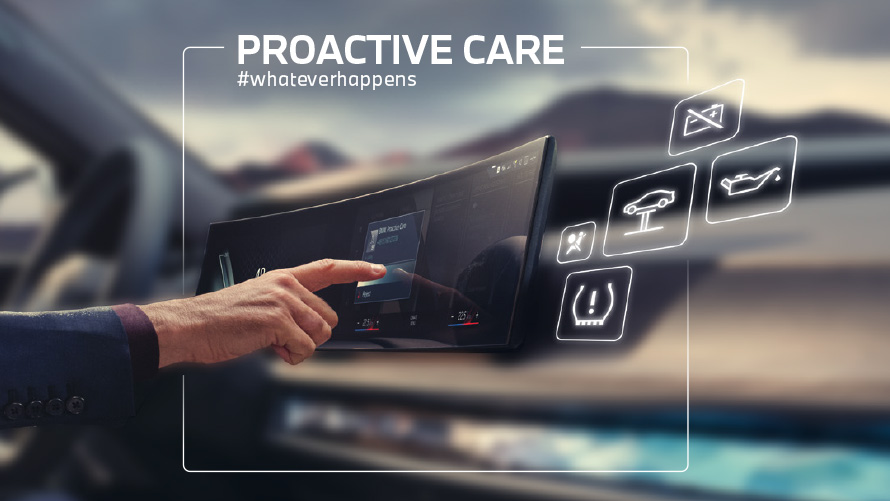 BMW i7 G70 BMW Service Proactive Care BMW i7 G70 Vista del frontal con modelo