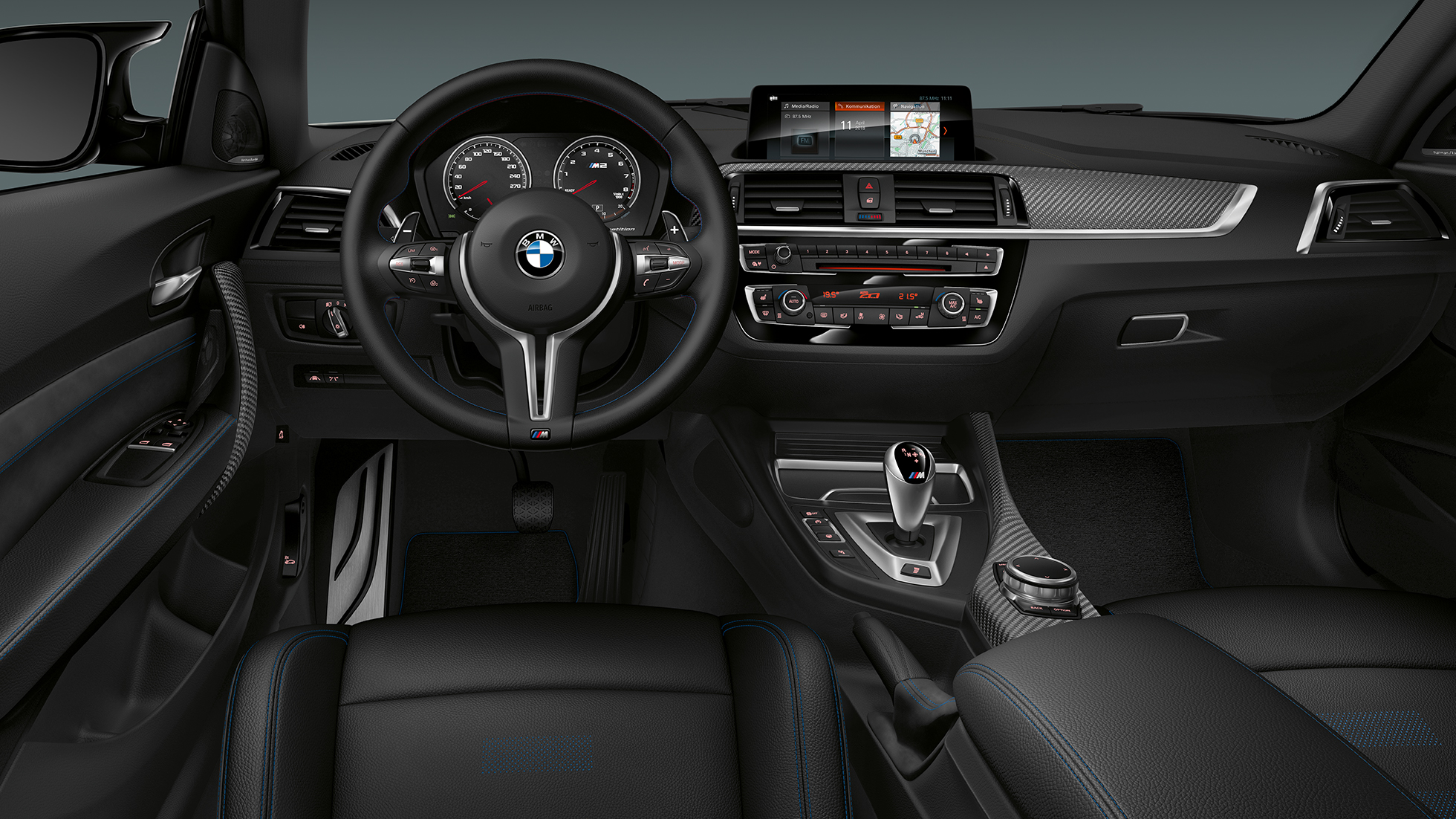 Puesto de conducción BMW M2 Competition F87 Puesto de conducción BMW M2 Competition F87 2018 Hockenheim Silver metalizado, interior