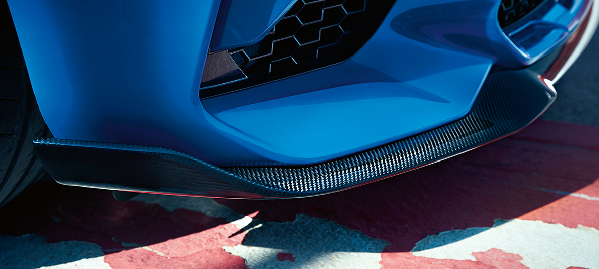 Difusor delantero BMW M2 CS F87 Difusor delantero BMW M2 CS F87 Misano Blau metalizado, vista de detalle