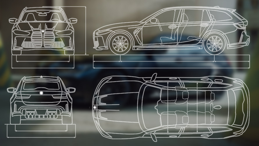BMW M3 Competition Touring G81 diagrama de dimensiones BMW M3 Competition Touring G81 diagrama de dimensiones