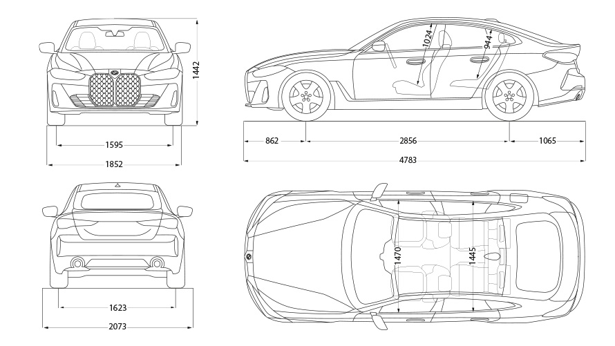 BMW Serie 4 Gran Coupé G26 datos técnicos, diagrama BMW Serie 4 Gran Coupé G26 datos técnicos, diagrama