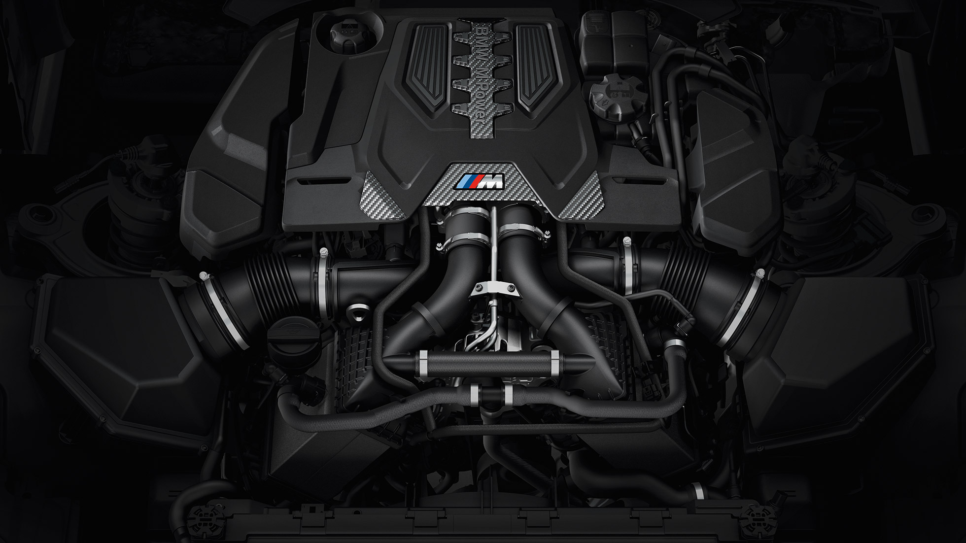 Motor de gasolina de 8 cilindros BMW M TwinPower Turbo BMW M5 Competition, motor con cubierta M