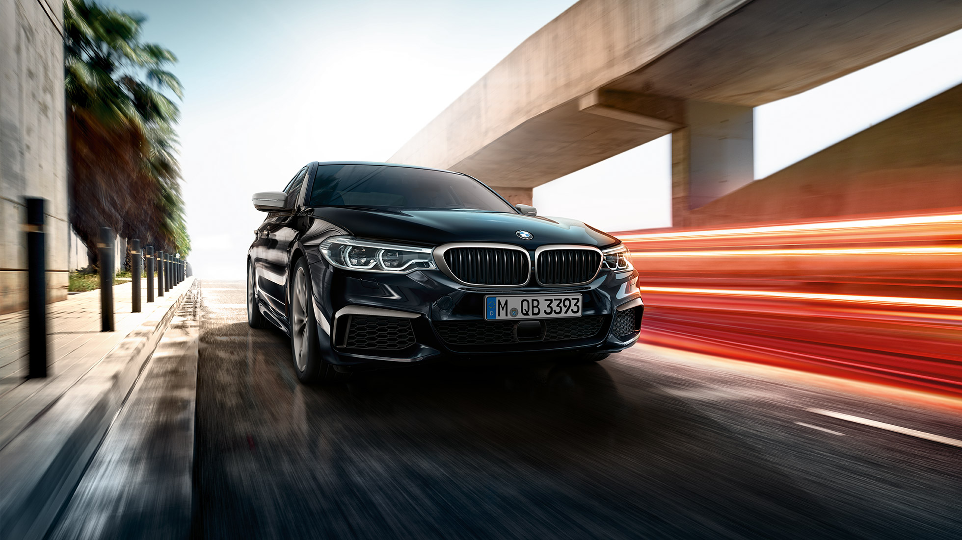Diseño exterior BMW M550i y BMW M550d, vista de tres cuartos del frontal