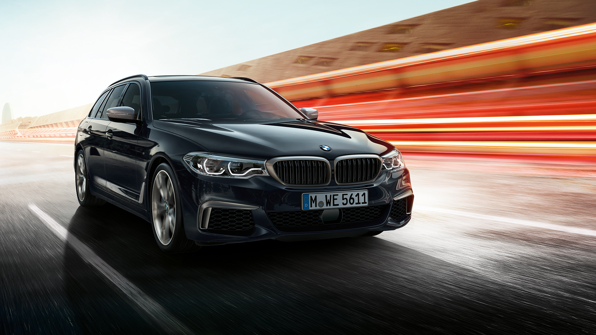 Parrilla BMW BMW M550d xDrive Touring Parrilla BMW BMW M550d xDrive Touring G31 Azuritschwarz metalizado, detalle del frontal