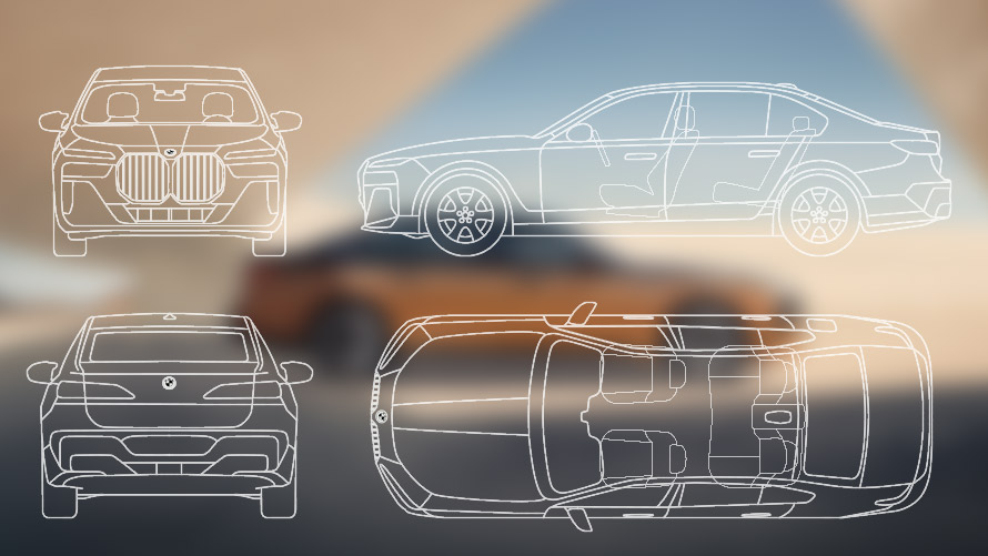 Diagrama de dimensiones BMW i7 M70 xDrive Berlina G70 Diagrama de dimensiones BMW i7 M70 xDrive Berlina G70