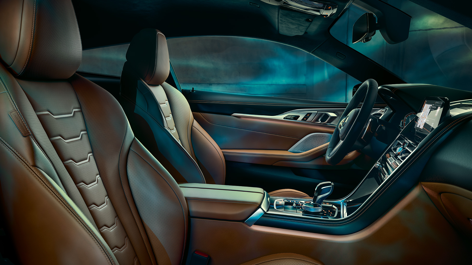 BMW M850i xDrive Coupé, interior BMW M850i xDrive Coupé, interior con asientos multifunción en cuero ampliado Merino BMW Individual Tartufo/Schwarz.