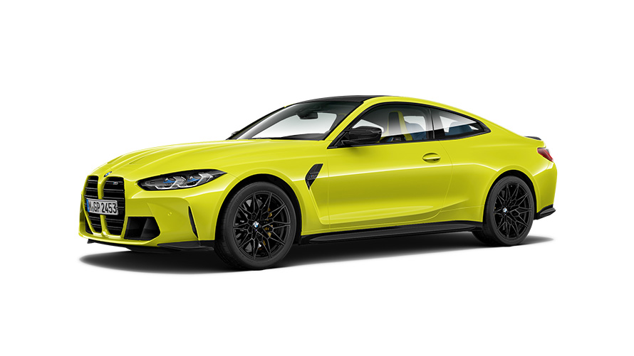 BMW Serie M BMW M4 G82, vista de tres cuartos del lateral BMW Serie M BMW M4 G82, vista de tres cuartos del lateral