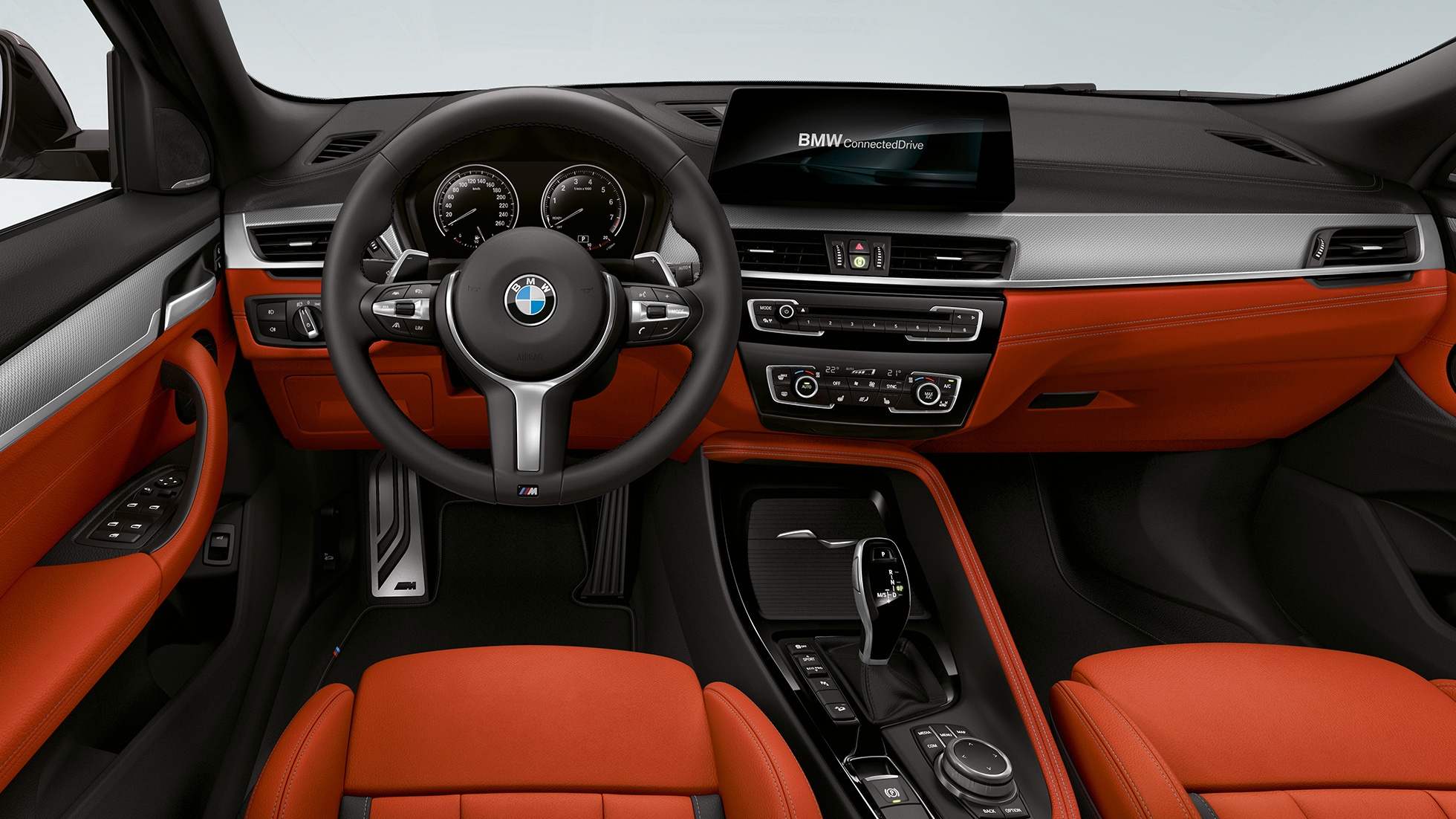 Puesto de conducción BMW X2 M35i Diseño interior del BMW X2 M35i, el SUV deportivo