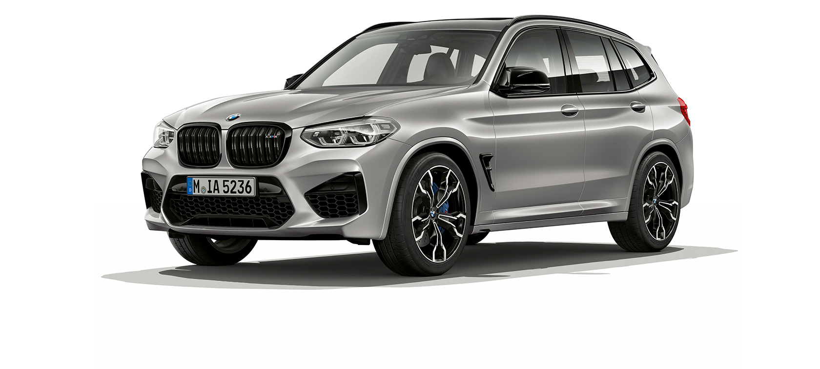 BMW X3 M Competition, vista de tres cuartos del frontal BMW X3 M Competition en Donington Grau metalizado, exterior, vista de tres cuartos del frontal