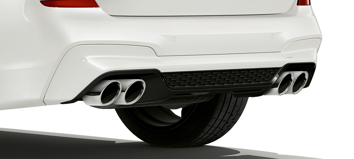 BMW X3 M, zaga con tubos de escape en cromo BMW X3 M en Alpinweiss, exterior, zaga con tubos de escape en cromo