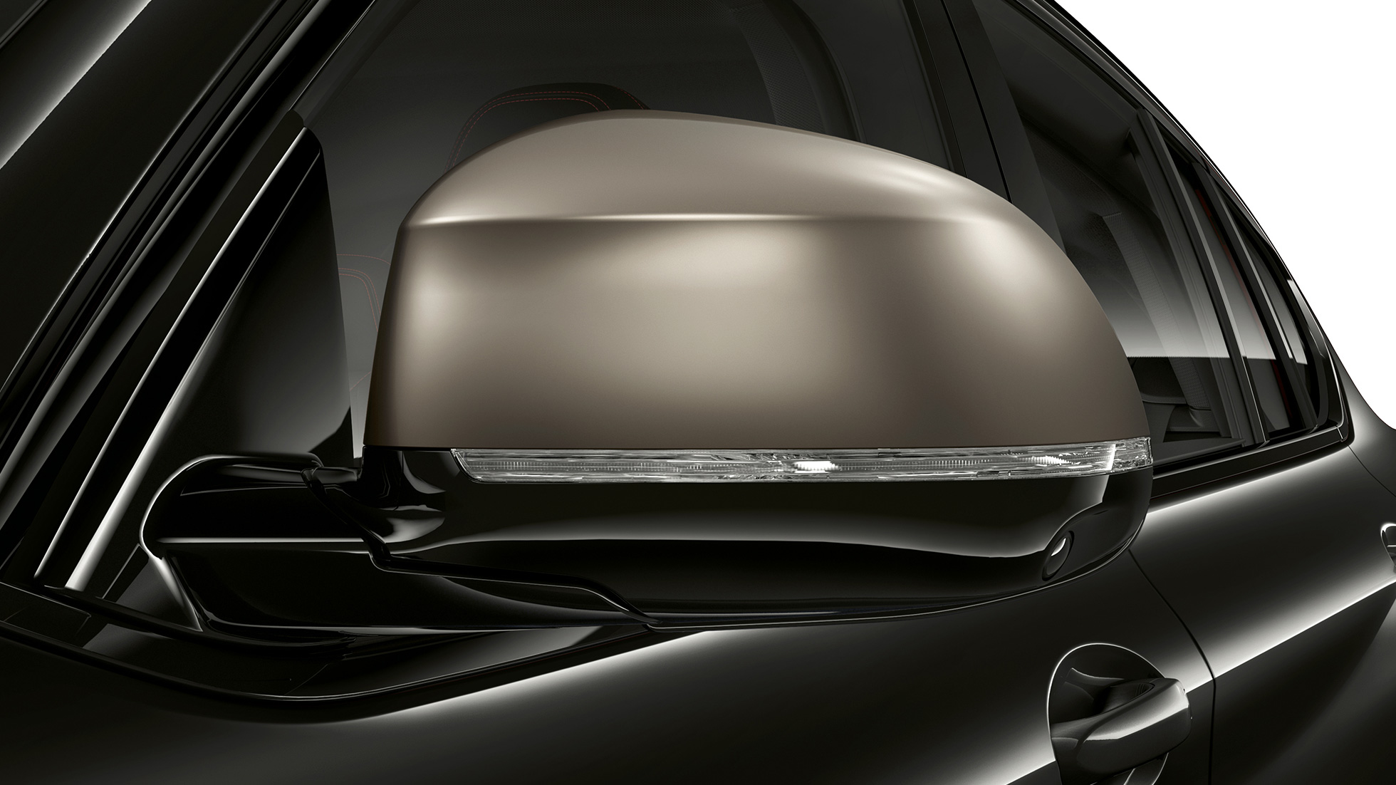 BMW X4 M40i y BMW X4 M40d, cubiertas de los retrovisores BMW X4 M40i y BMW X4 M40d en Black Sapphire metalizado, exterior, cubiertas de retrovisores en Ceriumgrau