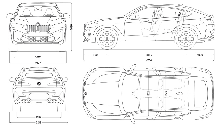 BMW X4 M Competition F98 LCI Renovación 2021 Vista lateral parado BMW X4 M Competition F98 LCI Renovación 2021 Vista lateral parado