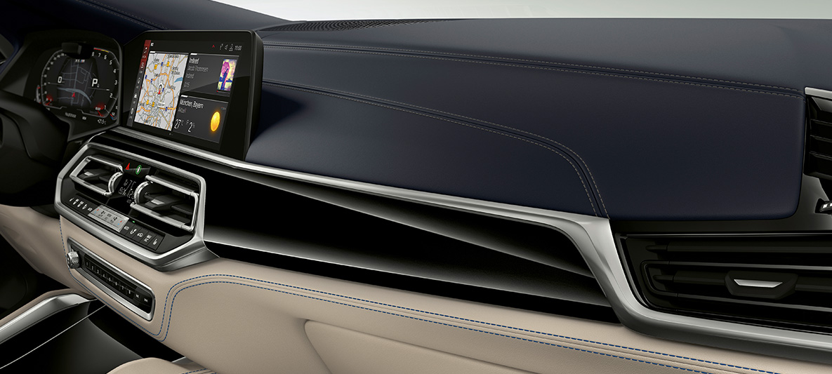 BMW X6 M Individual F96 SUV 2020, interior BMW X6 M F96 SUV 2020 Individual, molduras interiores en Pianolack Schwarz
