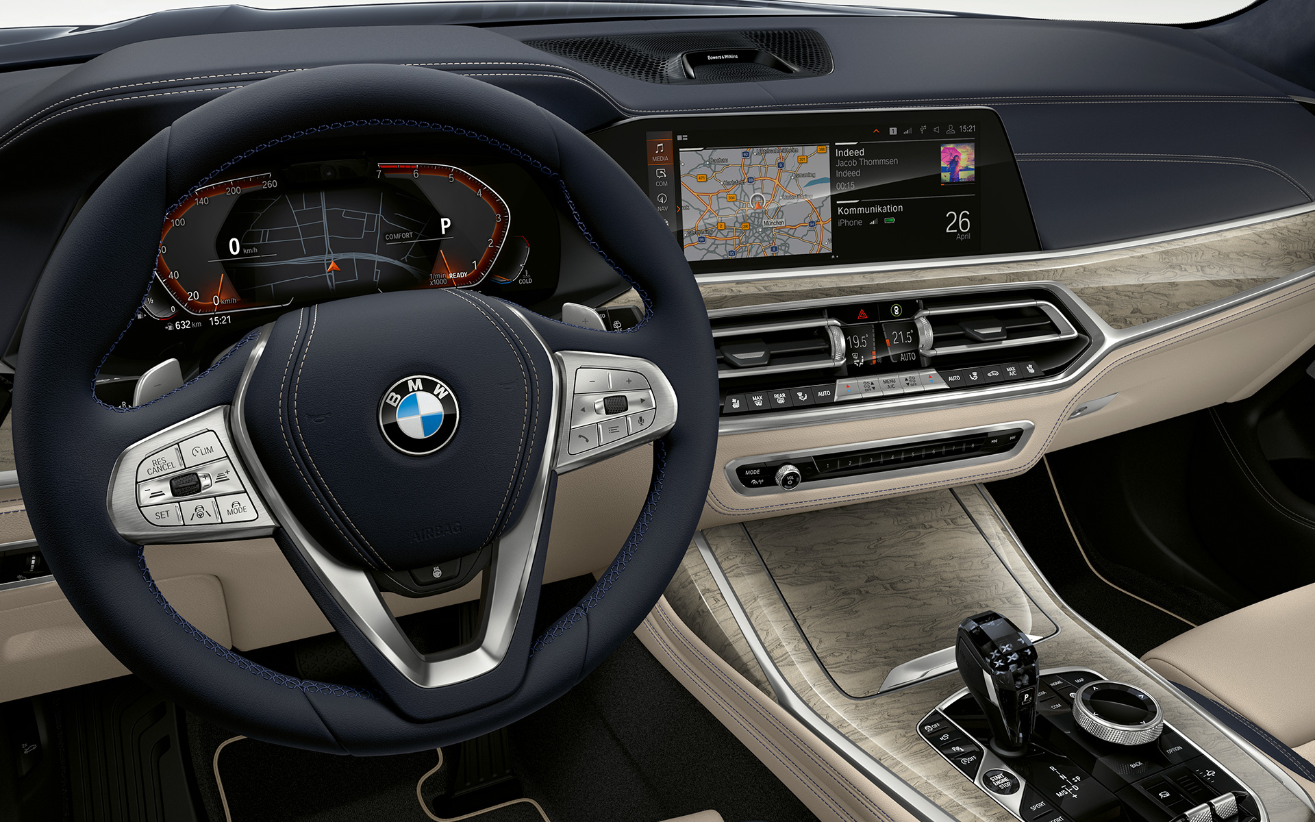 BMW X7 M50i M50d G07 2019 primer plano del puesto de conducción BMW X7 M50i M50d G07 2019 primer plano del puesto de conducción