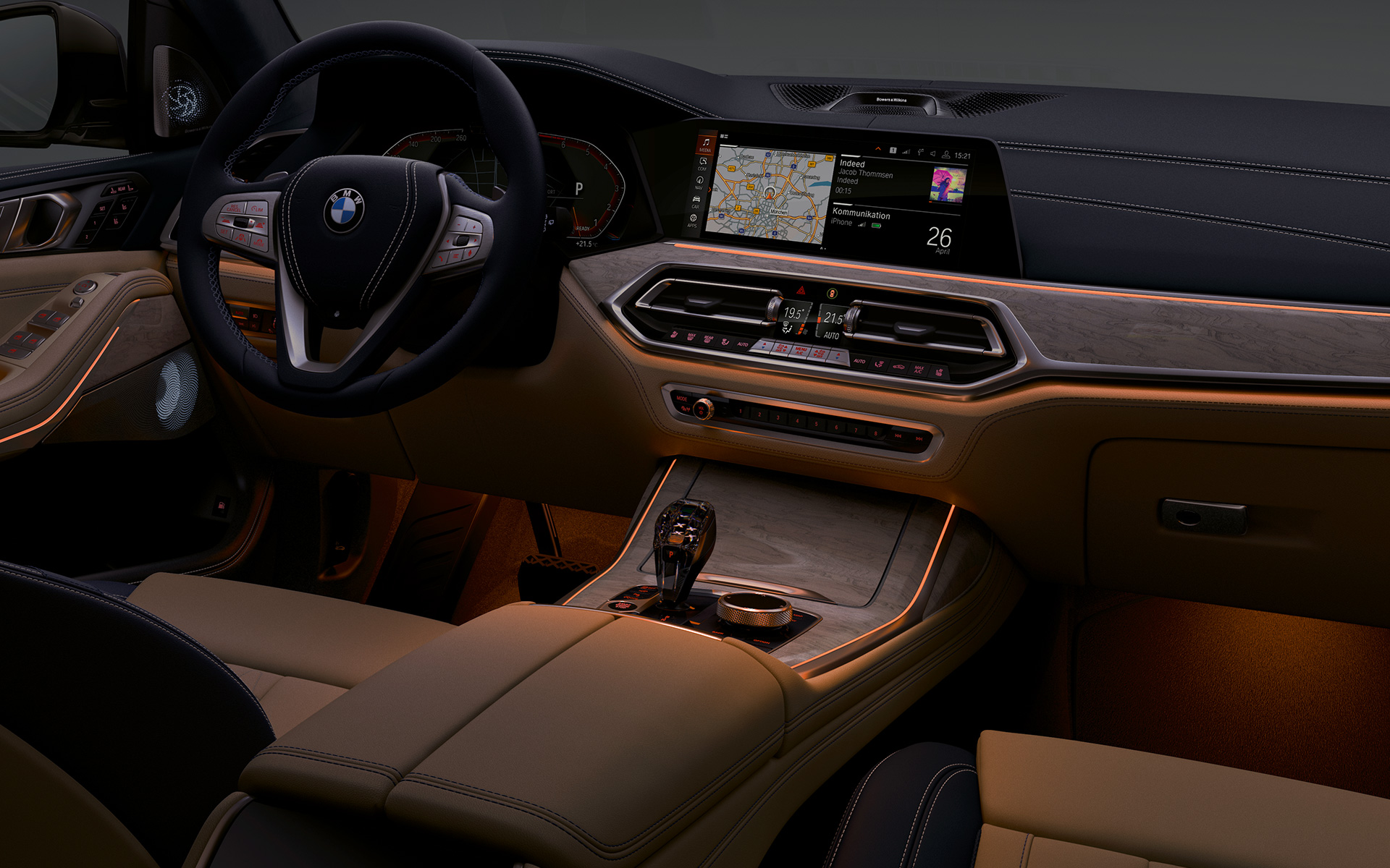 BMW X7 M50i M50d G07 2019 puesto de conducción, luz ambiente BMW X7 M50i M50d G07 2019 puesto de conducción, luz ambiente