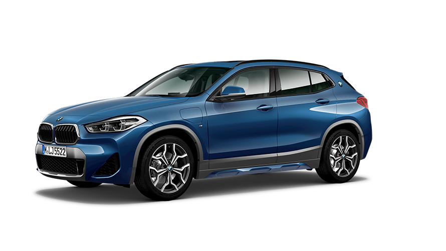 X2 Híbrido Enchufable Vista frontal lateral del BMW X2 híbrido enchufable. Financiación del SUV híbrido enchufable