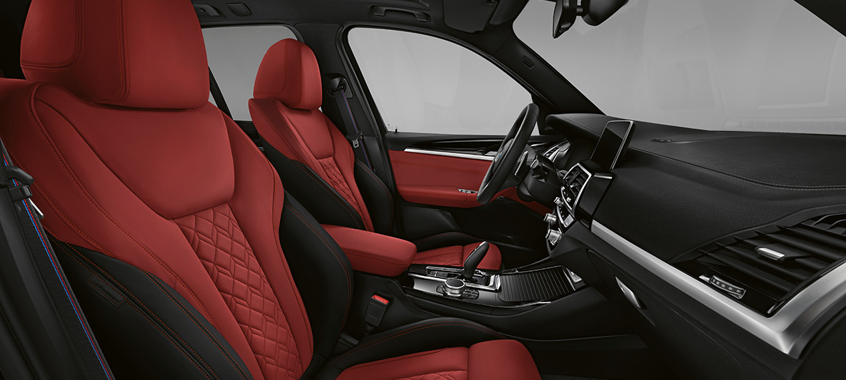 BMW X3 híbrido enchufable, cuero ampliado Merino BMW Individual de grano fino en Fionarot/Schwarz BMW X3 híbrido enchufable, cuero ampliado Merino BMW Individual de grano fino en Fionarot/Schwarz